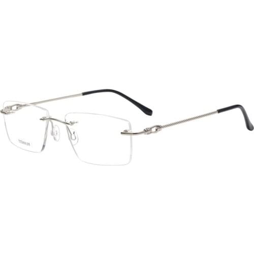 Myopia Eyeglasses Unisex Rimless Pure Titanium Frame HIgh Quality Clear Lens Goggle Retro Optical Eyewear Spectacle Women