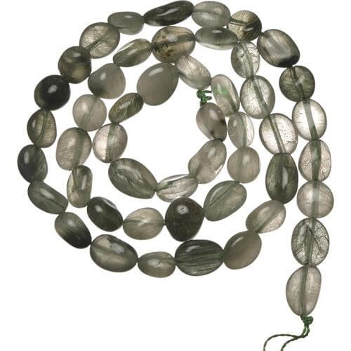 Multicolor Green Hair Silk Stone Loose Beads 5-10mm Pick Size Diy Bracelet 16inch H733