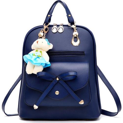 Large Girls School bags for women 2021 Travel bag Solid Candy Color Female Backpacks Leather Backpacks Bolsas Mochila Feminina