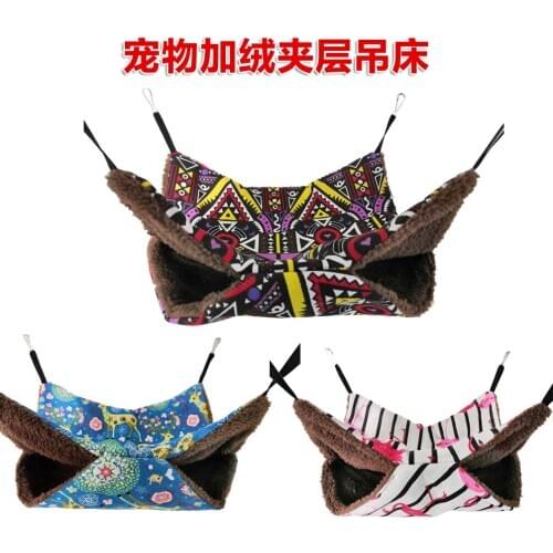 Bird hanged nestHoney Bag Glider Warm Double Layer Mezzanine Hammock Pet Hammock Hanging Squirrel Sleeping Bag Hamster