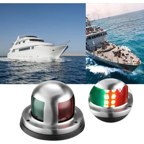 Waterproof Marine Signal Light 12V Red Green LED Navigation Lights Stainless Steel Sailing Lamp For Marine Boat Yacht Boat