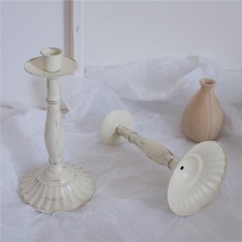 1pc Retro Gold Pillar Candle Holders Set Home Decorations for Living Room Dining Room Table candlestick holders