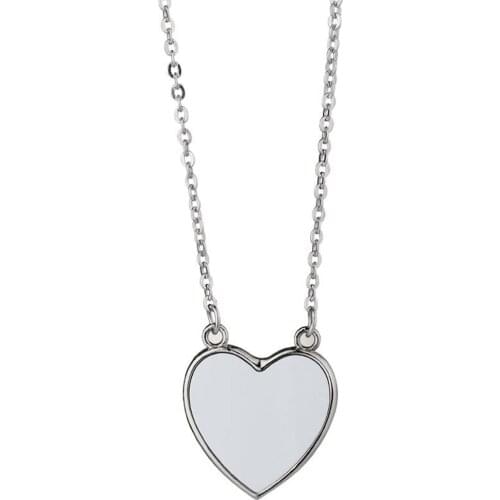 20pcs/lot sublimation blank necklaces metal pendants heart necklace pendant heat tranfer printing tag