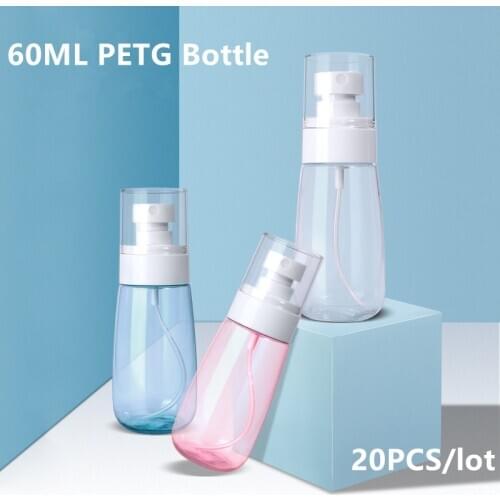 UMETASS 20PCS of 60ML Empty Spray Bottles Refillable Fine Mist Plastic Liquid Containers for Cleaning/Skin Care Products