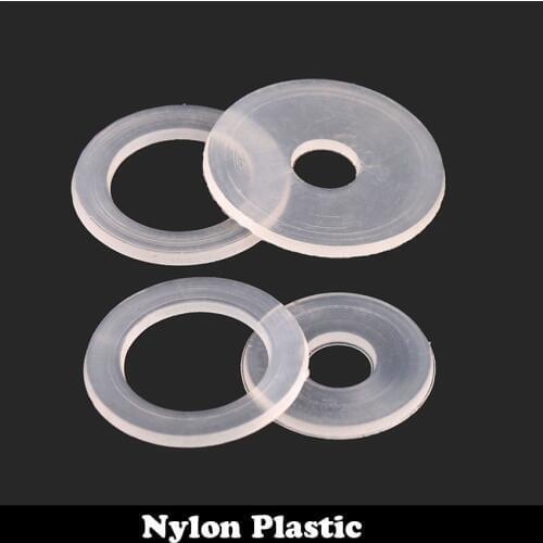 80pcs M6 M6*18*0.9 M6X18X0.9 Clear Nylon Plastic Plain Gasket Transparent Insulating Flat Washer