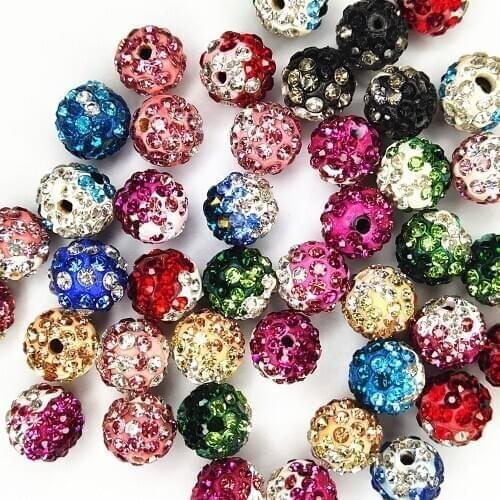 20~100pcs/Lot, Good Quality 10mm Mixed Colors Two Tone Clay Shamballaa Beads For Bracelet Pendant Jewelry Accessories DIY