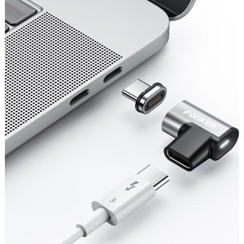 100W Magnetic Type C Adapter 24Pins Fast Charging USB 4K HD Hub Data Sync 10Gbs USB C 3.1 Converter PD Charger for ipad Macbook