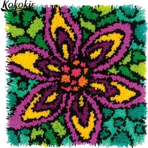 DIY accessories for knooppakket klink haak kleed latch hook rug kits canvas printing flower pattern foamiran for needlework