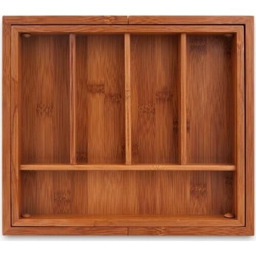 Bamboo Adjustable Storage Box for Sundries Wood Tableware Organizer Multi-Use Home Decor Drawer Kitchen Utensil Holders SL9141