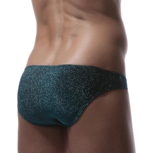 Shiny European and American mens underwear wide waist sexy fashion cool bikini U convex low waist briefs 8 youpin