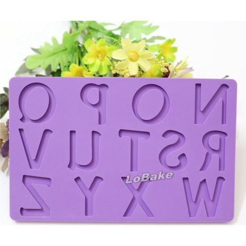 Big size N--Z letters English alphabet shape silicone fondant molds molde para accesorios de cocina pasta americana pastry tools