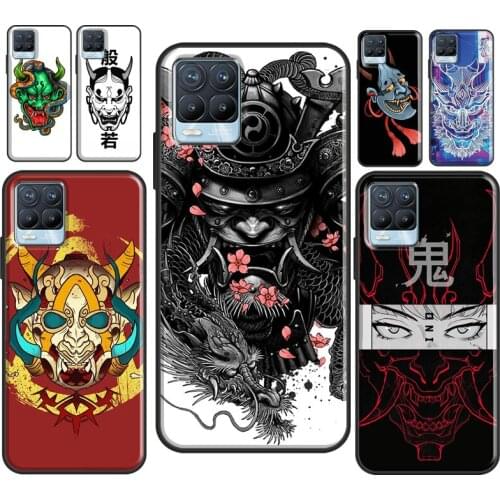 Japanese Hannya Oni Mask For OPPO Realme C21 C3 C15 X2 6 7 Pro GT Neo Case For OnePlus 9 Pro Nord 8T 8 Pro Cover