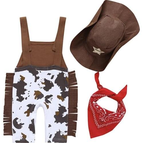 Citgeett Summer 3Pcs/Set Infant Baby Girls Boy Cowboy Tassel Romper Clothes Outfit Jumpsuit Playsuit