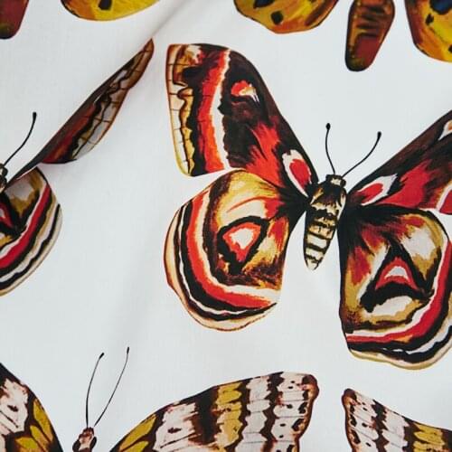 Colorful Butterfly Pure Cotton Fabric For Dress Платье Tissus Au Mètre Telas Por Metro Sewing Ткань Для Шитья Vestidos Coton Diy