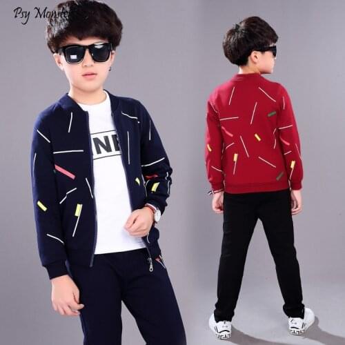 Children Spring Autumn Clothes Sets Big Boys Jackets T-shirts Pants 3pcs Clohting Sets Teens Fashion Outfits Kids Tracksuit