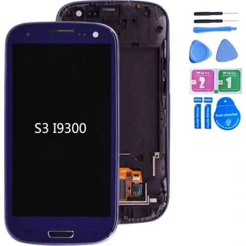 I9300i i9300 Display For SAMSUNG Galaxy S3 Display Screen with Frame Replacement For SAMSUNG Galaxy S3 LCD i9301 i9308i i9301i