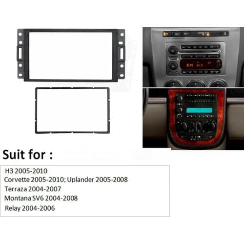 Double Din Fascia for HUMMER H3 /SAAB 97X/Corvette Radio DVD Stereo CD Panel Dash Mount Trim Frame