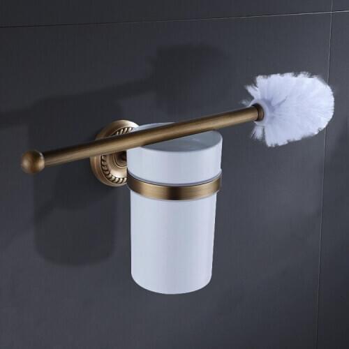 Manufacturer quality guarantee twist antique european-style bathroom toilet brush toilet brush brass bathroom pendant
