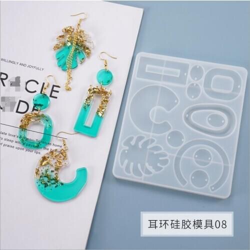 2020 New DIY Earrings Resin Mold Handmade Dangle Eearrings Silicone Mold UV Epoxy Moulds for Jewelry Making Tools