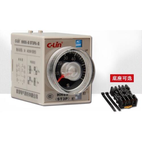 HHS5-B time relay, ST3PA-B, JSZ3A-B, delay 1S 10S 60S 6M,with base