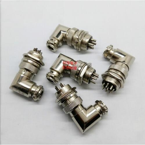 Good quality elbow right angle Aerospace Plug GX16 2 3 4 5 6 7 8 9 10 Core Pins Connector opening 16mm Aviation plug