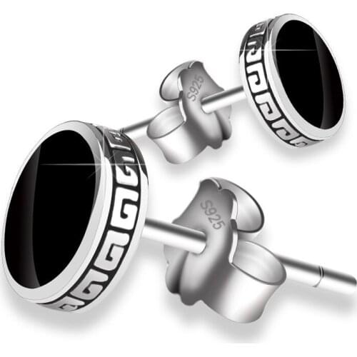 Personalized 925 Silver Earrings MenS Single Earrings Street Punk Hip-Hop Jewelry Gift