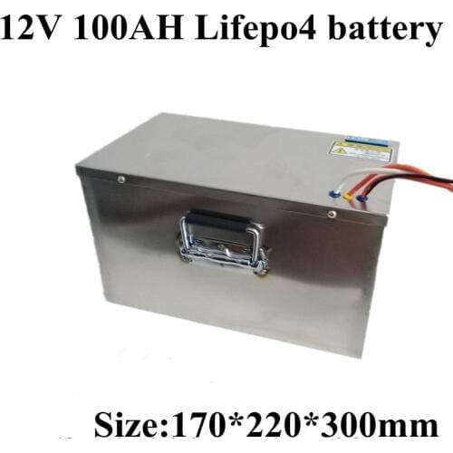 100Ah 12v LiFePO4 Deep Cycle Battery 12V LiFePO4 Battery Pack 12V 100Ah Lithium Iron Phosphate Battery for Solar Panel + Charger