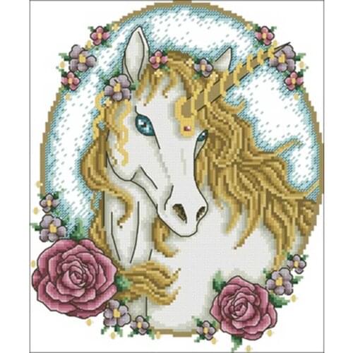 Majestic Unicorn patterns Counted Cross Stitch 11CT 14CT 18CT DIY Chinese Cross Stitch Kits Embroidery Needlework Sets