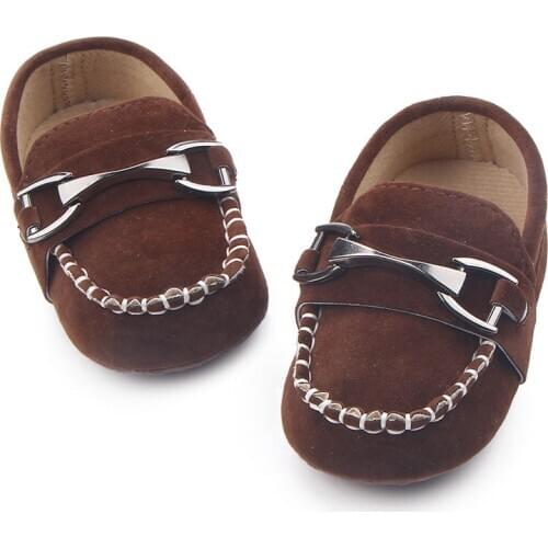 0-1-Year-Old Baby Toddler Shoes Iron Buckle Nubuck Leather Moccosins BABYS Shoes Kids Shoes