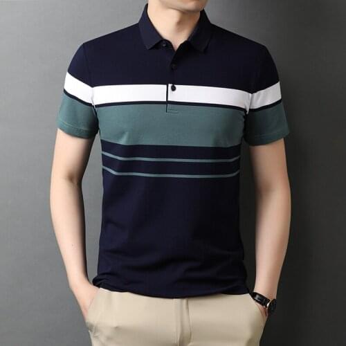 2021 Top Quality New Summer Brand Designer Men Polo Shirt Cotton Short Sleeve Casual Plain Striped Tops Fashions Mens Clothing