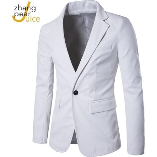 Men PU Leather Suit Jacket Men Slim Fit Blazer Men Fashion Streetwear Casual Solid Blazer Jackets Male Outerwear