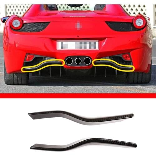 2 Pcs For Ferrari 458 2011-2016 Exterior Details Real Carbon Fiber Car Rear Bumper Trim Stickers Car Modification Accessories