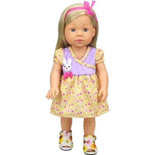 2021 New Pattern Rabbit Flower Dot Dress Fit 18Inch American 43cm Baby Doll Clothes Accessories,Girls Toys,Generation