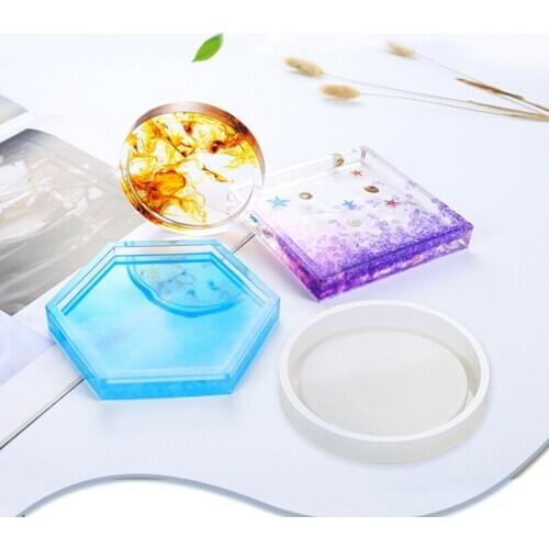 New 1pcs Coaster Resin Silicone Cup Mat Pad Mold Jewelry Making Epoxy Mould Tool Craft