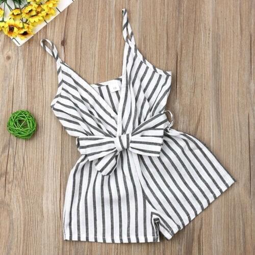 Newborn Infant Baby Girl Clothes Sleeveless Romper Stripe Outfit Cotton Playsuit Baby Clothing bodysuits One -Pieces Rompers