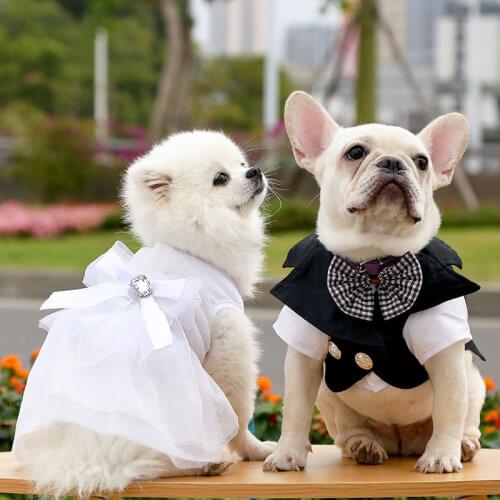 Dress Wedding Dress Dog Couple Suit Summer Small Dog Clothes Ropa Perro Chihuahua Dog Coat Puppy Dress Yorkshire Pet Clothes