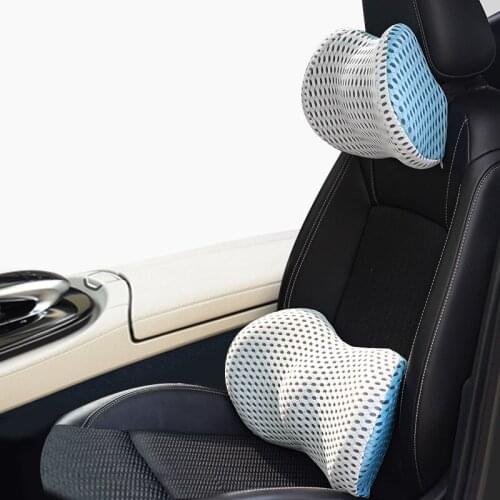 2pcs/set Car Seat Memory Pillow Universal Car Headrest Travel Neck Pillow Support Pillow Car Support