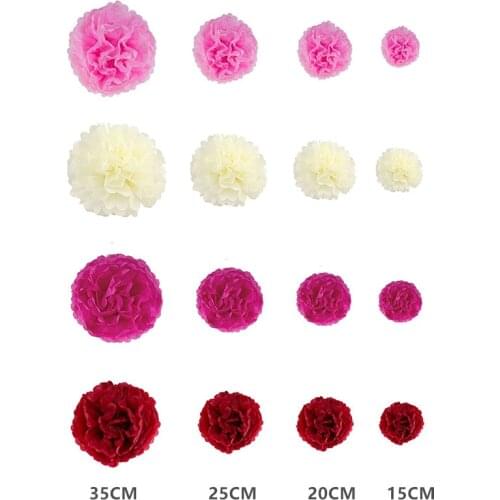 1 piece 35 cm wedding party birthday decoration DIY color handmade paper pompom family garden party celebration Christmas scene