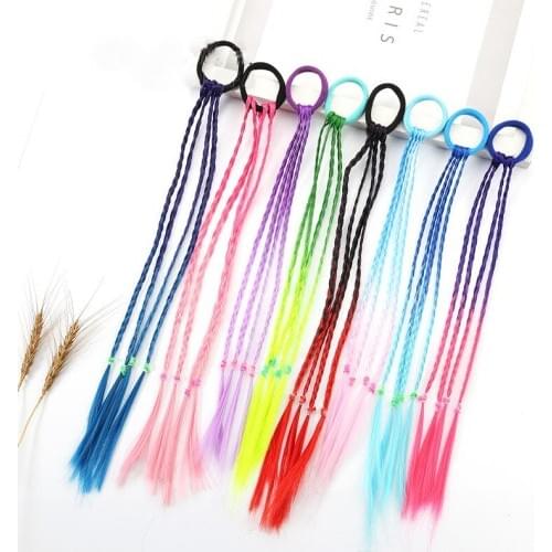 2020 New Simple Elastic Hair Band Rubber Kid Fashion Hair Accessories Wig Headband Girls Twist Braid Rope Headdress Child Gift