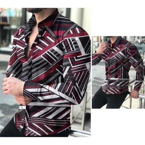 2021Autumn New Mens Oversized Striped Shirt Fashion Vintage Long Sleeve Shirt Ethnic Style Shirts For Men Camisa Hawaiana Hombre