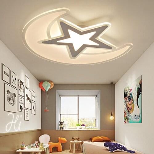 Simple ultra-thin led ceiling lamp creative personality childrens bedroom stars moon boy girl room lighting WF613240