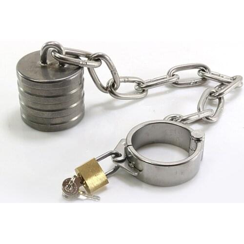 Super Heavy Pendant Male Penis Scrotum Stretcher Stainless Steel Cock Ring Long Chain Ball Lock Chastity BDSM Sex Toy For Men