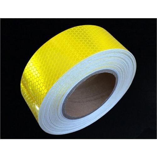 5cm*45m gold yellow adhesive reflective warning tape for Road traffic Construction site