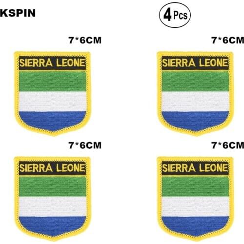 Sierra Leone Shiled Shape flag patches national flag patches for Cothing DIY Decoration