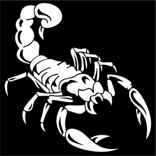 Car Decoration 3D Scorpion Decal Sticker Cool Vinyl Sticker, White 40cm