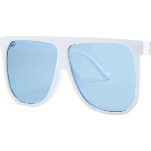 Veshion Fashion Square Sunglasses for Women One Piece Uv400 Big Sun Glasses for Men Blue White Black 2021 Hot-selling Gifts