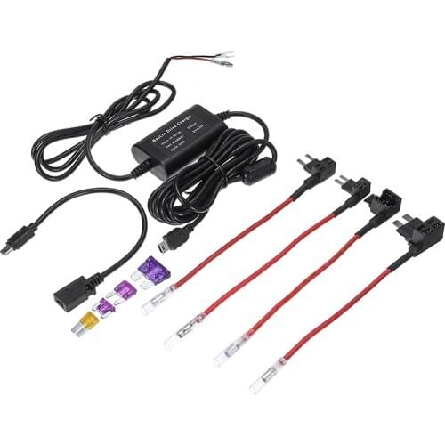 Mayitr DC 12V to 5V Car Dash Cam Recorder Hard Wire Kit Low-voltage Protection Line Micro Fuse Cable Kit