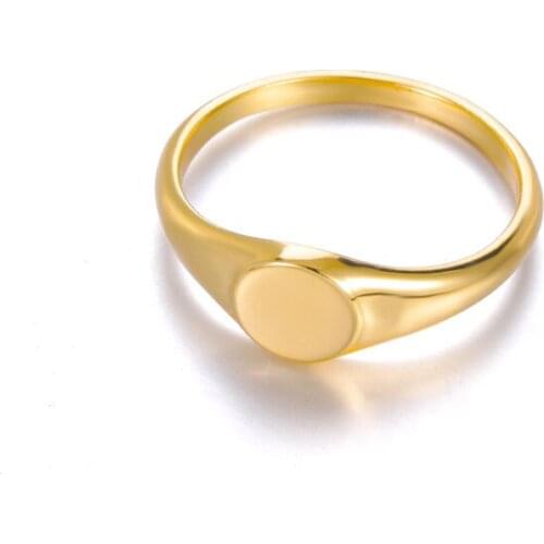 Vintage Small Round Wide Rings for Women Gold Brass Chunky Twisted Chain Geometric Smile Rings Gothic Punk Jewelry