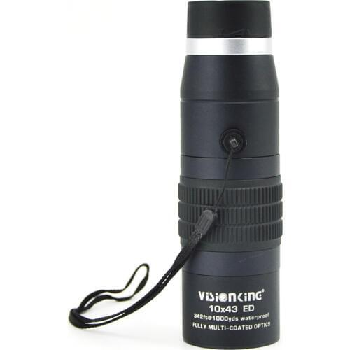 Visionking 10x43 Professional Roof Prism ED Monocular Powerful Waterproof Hunting Camping HD Guide Scope Metal Body Telescope