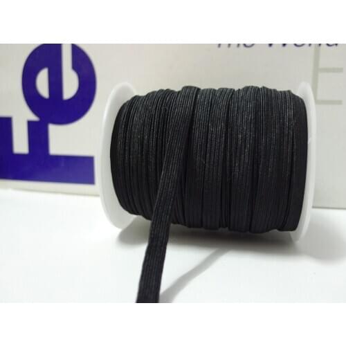 1/4'' 6mm #28 Black Skinny Hair Flat Elastic Band